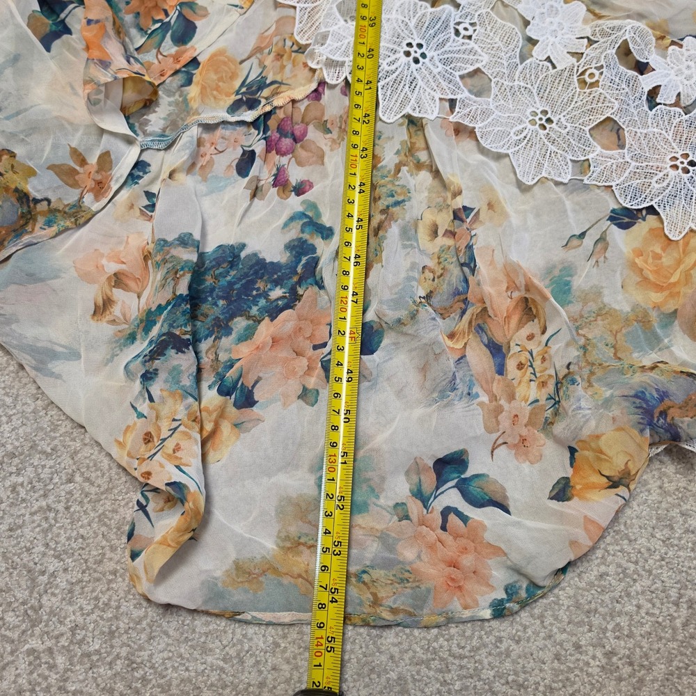 Anthropologie Ruffled Lace High-Low Floral Dress Ivory Comb 16W Plus NWT Boho - Picture 8 of 13